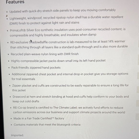 NWT REI Co-op Flash Insulated Hybrid Hoodie Silver Gray Jacket, Women’s Plus 3X - Picture 13 of 15